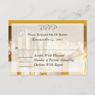 Champagner- und Gold-RSVP-Karte RSVP Karte
