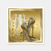 Champagner und High Heel Shoes Serviette (Vorderseite)