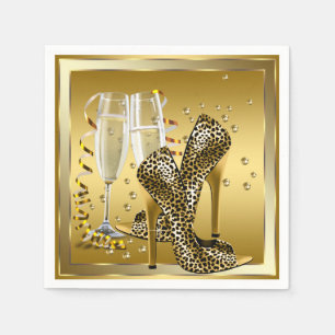 Champagner und High Heel Shoes Serviette