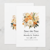 Champagner und Hochzeit von Elfenbein Save The Date (Vorne/Hinten)