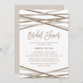 Champagner und Ivory Streamers Brautparty Einladung