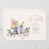 Champagner und Kuchen Einladung (Vorne/Hinten)