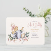 Champagner und Kuchen Einladung (Stehend Vorderseite)