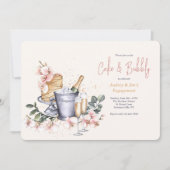 Champagner und Kuchen Einladung (Vorderseite)