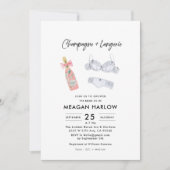 Champagner- und Lingerie-Brautparty Einladung (Vorderseite)