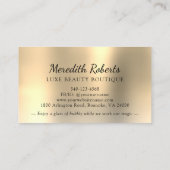 Champagner und Makeup Gold Foil Glitzer Visitenkarte (Rückseite)