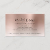 Champagner und Makeup Rose Gold Foil Glitzer Visitenkarte (Rückseite)