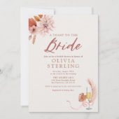 Champagner und neutrales Florals-Brautparty Einladung (Vorderseite)