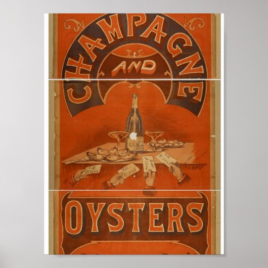 Champagner und Oysters Vintag Theater Poster (Vorne)