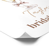 Champagner und Perlen Brautparty Zeichen Poster (Ecke)