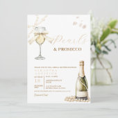 Champagner und Perlen Eleganter Brautbrunch Einladung (Stehend Vorderseite)
