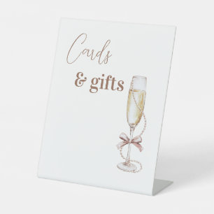 Champagner und Perlen - Zeichen Sockelschild