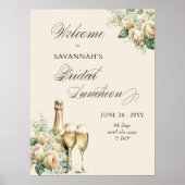Champagner und Rose Bridal Luncheon Willkommenspen Poster (Vorne)