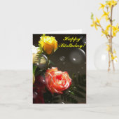 Champagner und Rose Karte (Gelbe Blume)