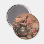 Champagner und Rose Magnet (Vorderseite/Rückseite)