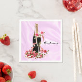 Champagner und Rose Rosa Satin Napkins Serviette (Beispiel)