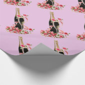 Champagner und Rose Rosa Wrapping Paper Geschenkpapier (Ecke)