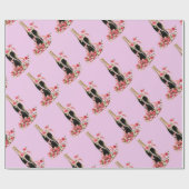Champagner und Rose Rosa Wrapping Paper Geschenkpapier (Flach)