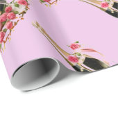 Champagner und Rose Rosa Wrapping Paper Geschenkpapier (Rolleneckpunkt)