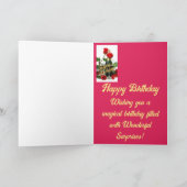 Champagner und Rote Rosen Geburtstagskarte Karte (Innenseite)