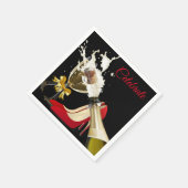 Champagner und rote Schuhe Papiertuch Serviette (Ecke)