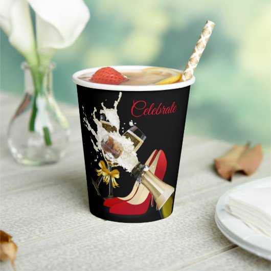 Champagner- und Rotschuhpapier-Cup Pappbecher (In Situ)