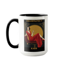 Champagner und Sass-Tasse