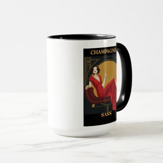 Champagner und Sass-Tasse Tasse (VorderseiteRechts)