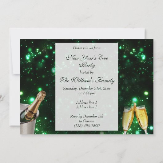 Champagner und Uhrenwochenende Einladung (Rückseite)