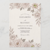 Champagner verfeinert florale Hochzeit Einladung (Vorderseite)
