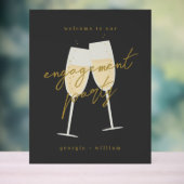 Champagner-Verlobungsparty-Willkommensschild Acrylschild (Neutral)