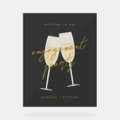 Champagner-Verlobungsparty-Willkommensschild Acrylschild (Vorderseite)