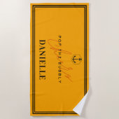 Champagner vor Vows Inspiriert Name Orange Strandtuch (Vorderseite)