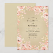 Champagner-Weiche Rosa Hochzeit Einladung (Vorne/Hinten)