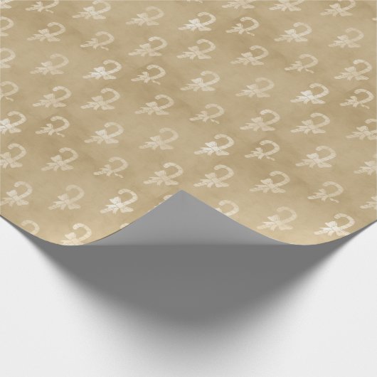 Champagner Weihnachten: Candy Canes on Tan Hinterg Geschenkpapier (Ecke)