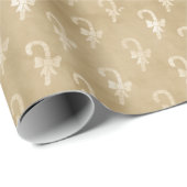 Champagner Weihnachten: Candy Canes on Tan Hinterg Geschenkpapier (Rolleneckpunkt)