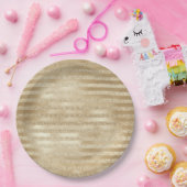 Champagner Weihnachten: Glittery Gold Streifen Pappteller (Party)