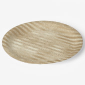 Champagner Weihnachten: Glittery Gold Streifen Pappteller (Schrägansicht)