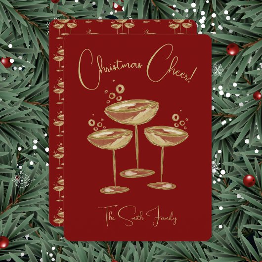 Champagner-Weihnachtskarte Feiertagskarte