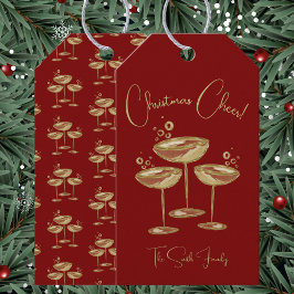 Champagner-Weihnachtskarte Geschenkanhänger