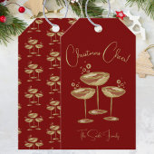 Champagner-Weihnachtskarte Geschenkanhänger