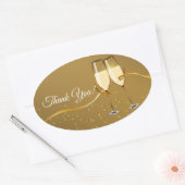 Champagner, Wein, erwachsenes Party, vielen Dank a Ovaler Aufkleber (Umschlag)