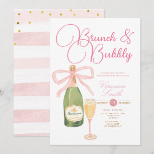 Champagner Wein Rosa Brautparty Einladung