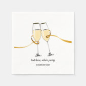 Champagner, Wein, whimsisch, Cocktail Papier Napki Serviette (Vorderseite)