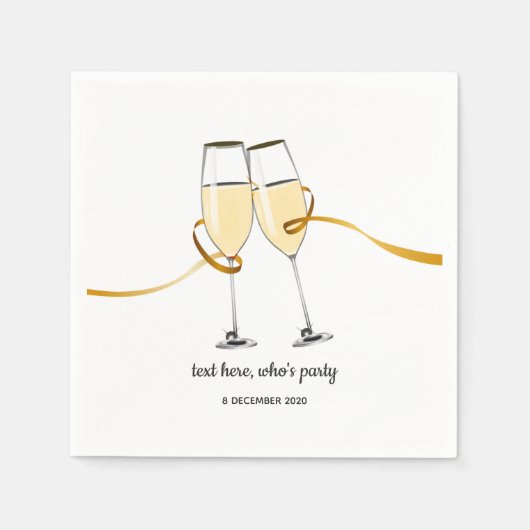 Champagner, Wein, whimsisch, Cocktail Papier Napki Serviette (Vorderseite)