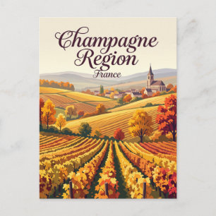 Champagner-Weinberge in der Nähe von Reims Frankre Postkarte