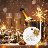 Champagner Weiß & Gold Silvester Party Geschenkanhänger