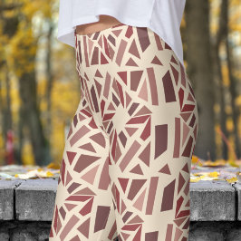 Champagner Weiß Mosiac Muster Leggings