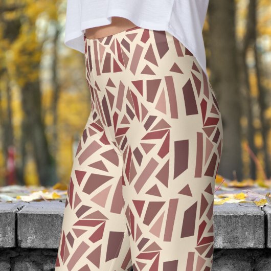 Champagner Weiß Mosiac Muster Leggings