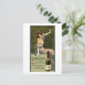 Champagner, Werbung, Frau, Vintage Postkarte (Stehend Vorderseite)